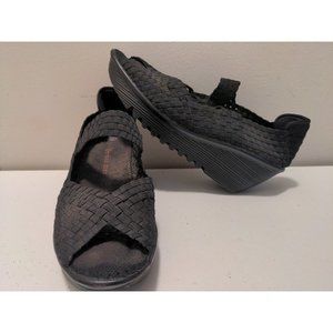 Bernie Mev Wedge Platform Sandal Black Halle Women’s Size 8.5/Size 39